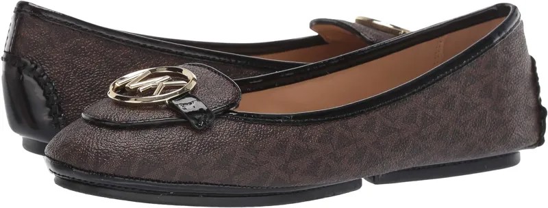 Балетки Lillie Moc MICHAEL Michael Kors, цвет Brown Mini MK Logo Semi Lux/Patent