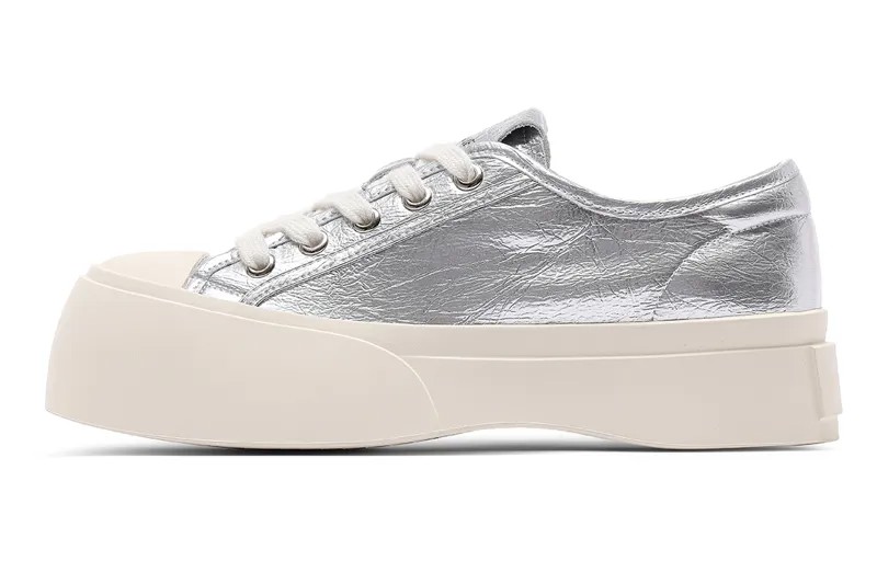 Кроссовки C°BANNER Skateboarding Shoes Women's Low-top Silver, серебряный