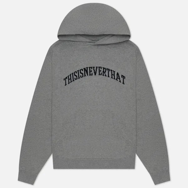 Мужской свитер thisisneverthat Arch-Logo Knit Hoodie серый, Размер S