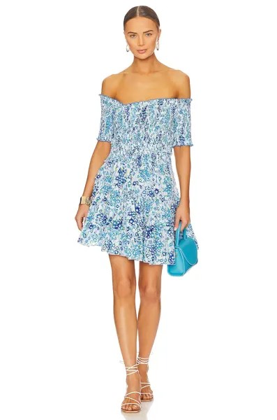Платье мини Poupette St Barth Soledad, цвет BLUE AQUARELLE