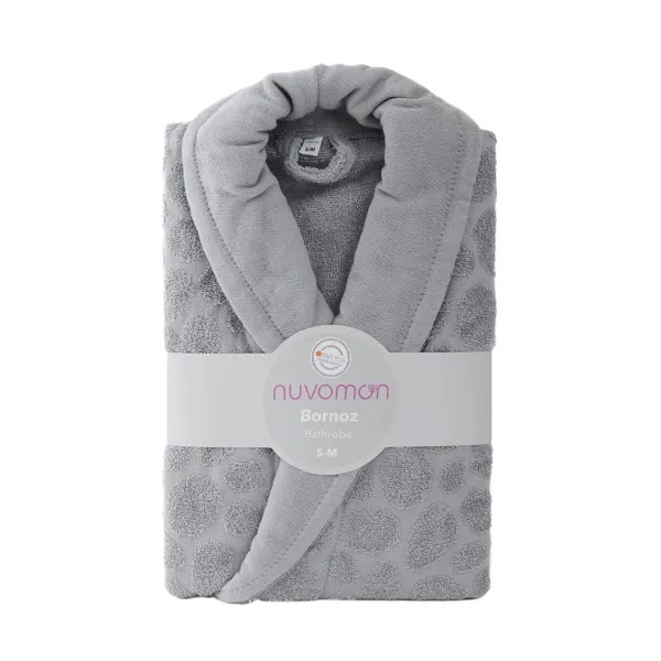 Nuvomon Мужской жаккардовый халат - Серый - L / XL