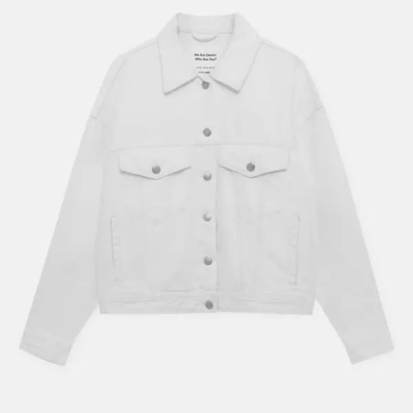 Джинсовая куртка Pull&Bear Drop-shoulder, белый