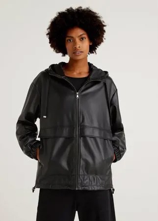 Кожаная куртка женская United Colors of Benetton 21A_2IVR536R3 черная 42 RU