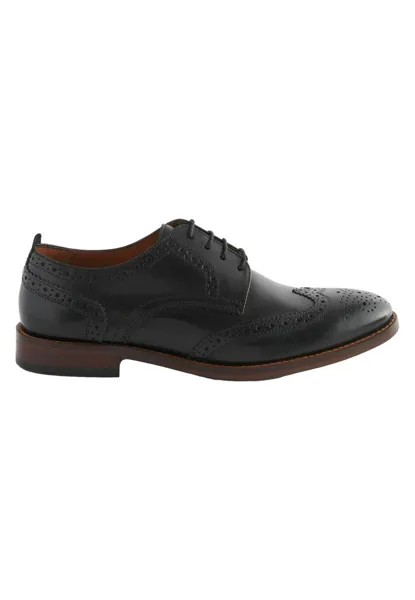 Деловые туфли на шнуровке CONTRAST BROGUE Next, цвет black