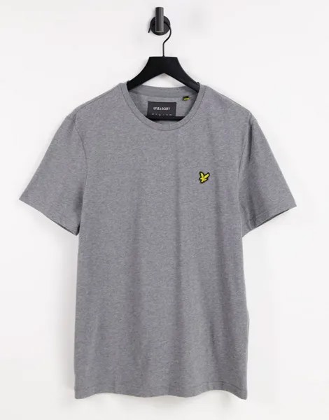 Серая хлопковая футболка с логотипом Lyle & Scott