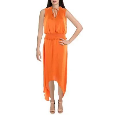 Женское оранжевое платье миди без рукавов Sam Edelman со сборками M BHFO 6388