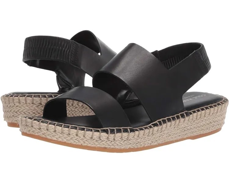 Сандалии Cole Haan Cloudfeel Espadrille Sandal, цвет Black Leather/Natural Jute/Gum