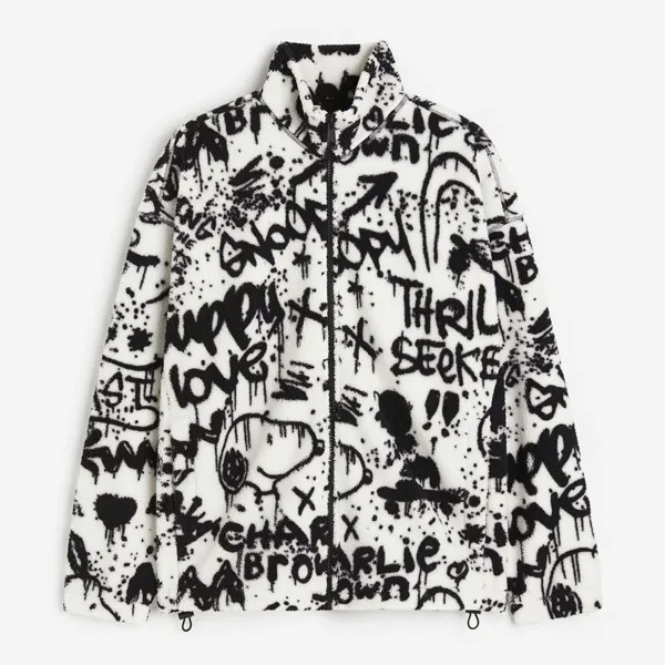 Куртка H&M Oversized Fit Teddy - Snoopy, белый