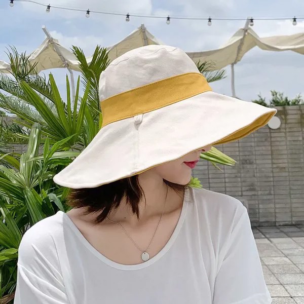 Новый Панама шляпа Для женщин японский Двусторонний Шелковый ковш Шапки женский Защита от солнца с солнцезащитным козырьком шапки