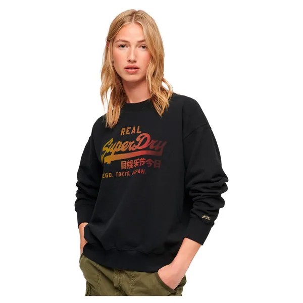 Худи Superdry Tonal Vintage Logo Graphic, черный