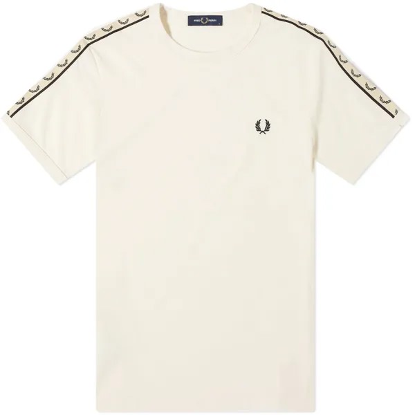 Футболка Fred Perry Contrast Tape Ringer T-Shirt, цвет Ecru & Black