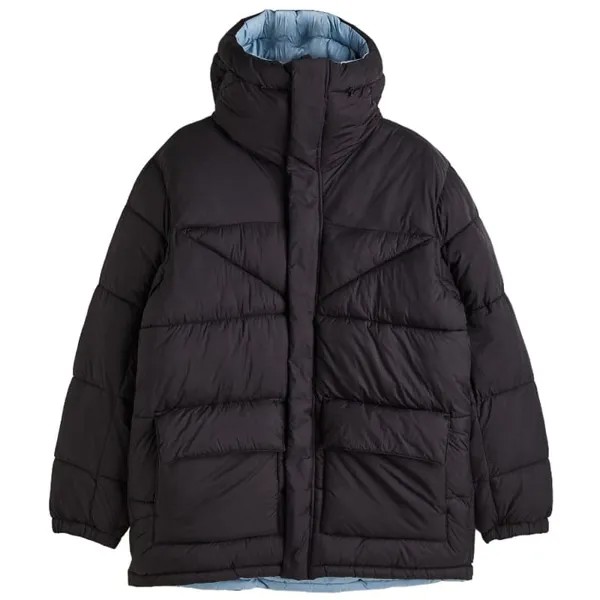 Куртка H&M Reversible Insulated Patterned, черный/голубой