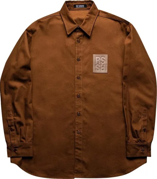 Рубашка Raf Simons Straight Fit RS Shirt 'Dark Brown', коричневый