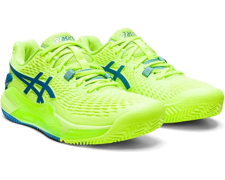 Кроссовки ASICS Gel-Resolution 9 Clay, цвет Hazard Green/Reborn Blue