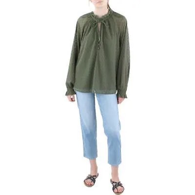 Женская блузка-пуловер с планкой 1/4 с люверсами Lauren Ralph Lauren BHFO 4793