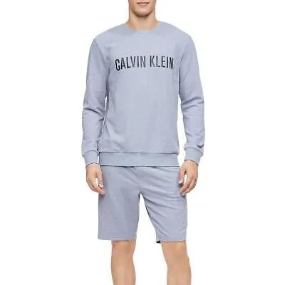 Мужской серый свитшот Calvin Klein, рубашка для сна, одежда для дома, размер XL BHFO 5663