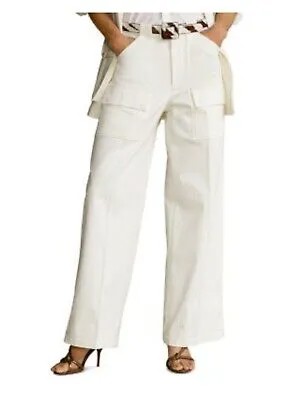 Женские брюки-карго цвета слоновой кости из хлопковой смеси POLO RALPH LAUREN для работы, широкие брюки 14