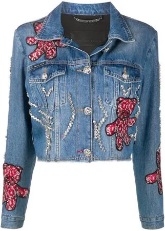 Philipp Plein джинсовая куртка с принтом Teddy Bear