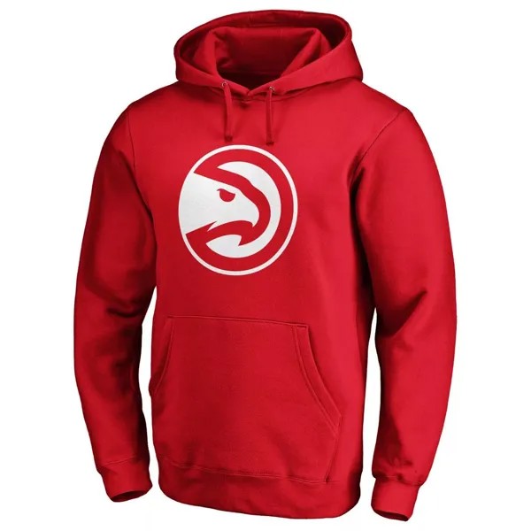 Мужской красный пуловер с капюшоном и логотипом команды Atlanta Hawks Primary Team Fanatics