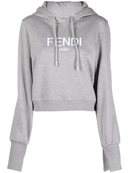 FENDI худи с логотипом, серый