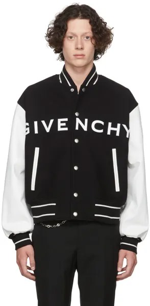 Черно-белый шерстяной бомбер Givenchy