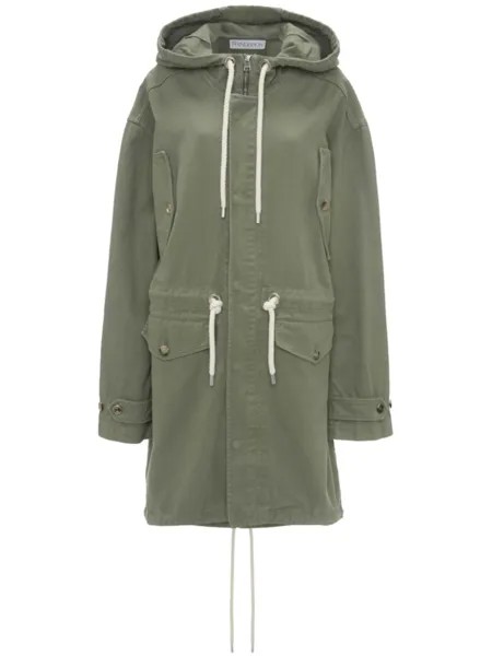JW Anderson парка с капюшоном и кулиской, зеленый