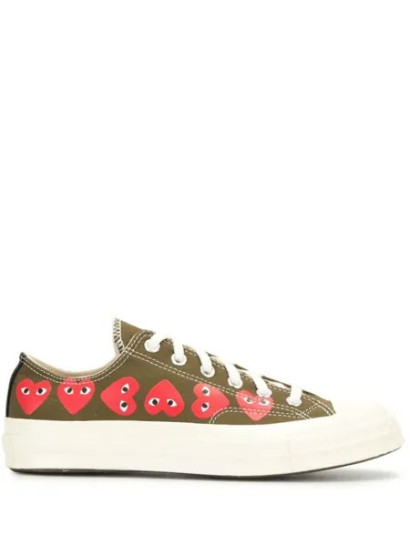 Comme Des Garçons Play x Converse кроссовки с принтом, зеленый