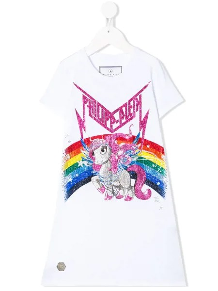 Philipp Plein Junior платье Unicorn с логотипом