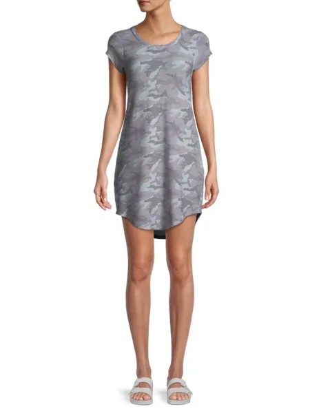 Платье-футболка Chaser с камуфляжным принтом high-low, мультиколор