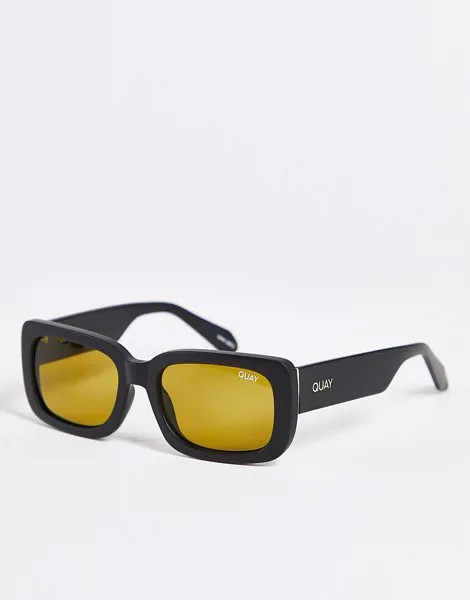 Солнцезащитные очки в квадратной черепаховой оправе желтого цвета с оранжевыми линзами Quay Yada Yada-Желтый