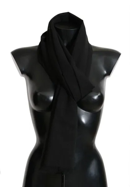 DOLCE - GABBANA Шарф, однотонный черный полушерстяной платок, шаль, 70 см X 200 см, рекомендуемая розничная цена 400 долларов США