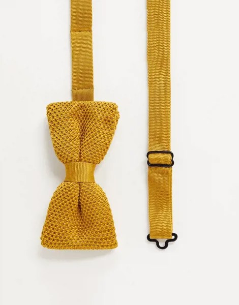 Трикотажный галстук-бабочка горчичного цвета Twisted Tailor-Оранжевый