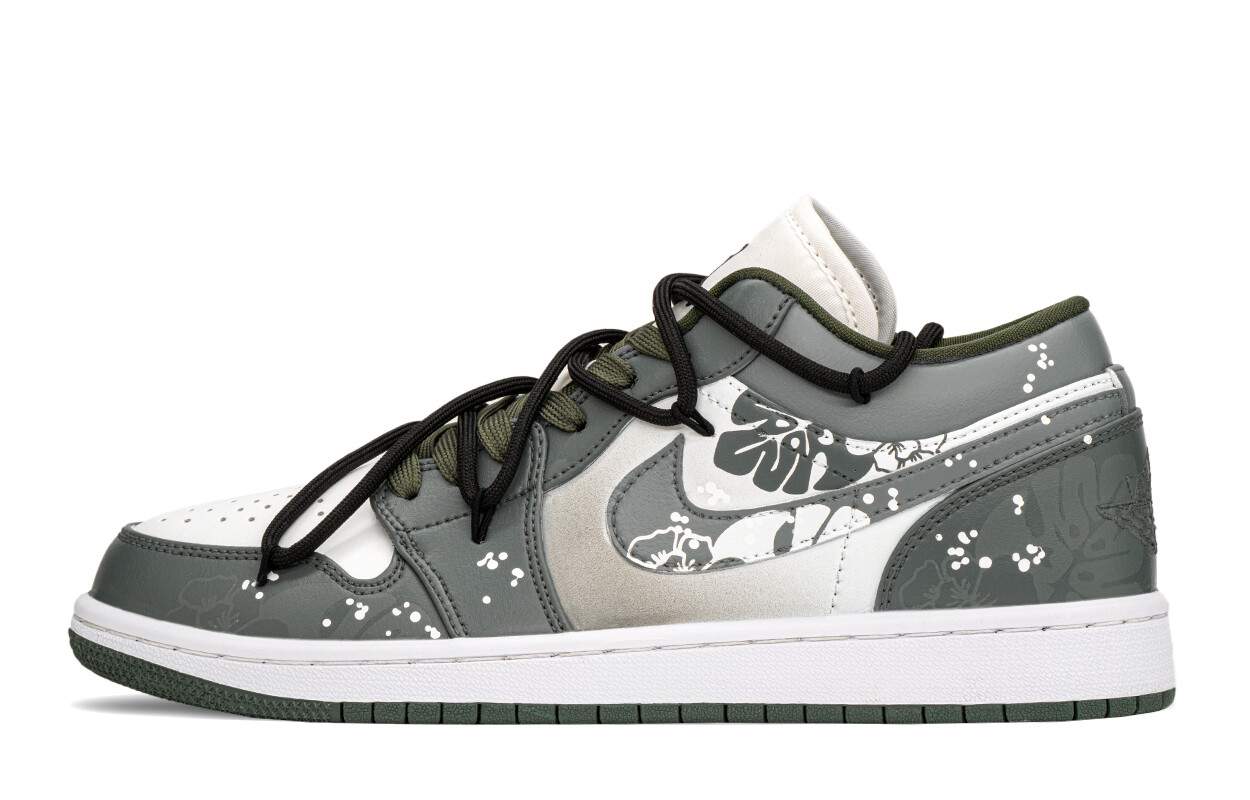 Кроссовки Air Jordan 1 Vintage Basketball Shoes Women's Low-top Green, зеленый