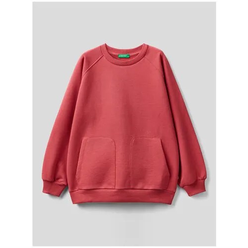 Худи UNITED COLORS OF BENETTON, карманы, без капюшона, размер 120 (S), розовый