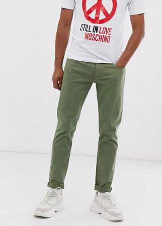 Зеленые узкие джинсы Love Moschino-Зеленый