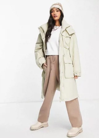 Парка песочного цвета в утилитарном стиле с карманами ASOS EDITION-Коричневый цвет