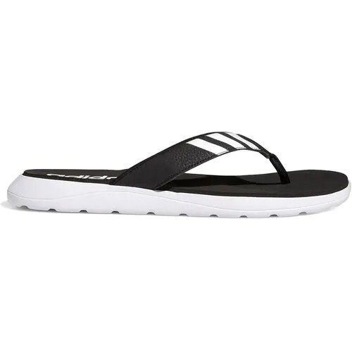 Шлепанцы adidas, размер 9 UK, черный, белый