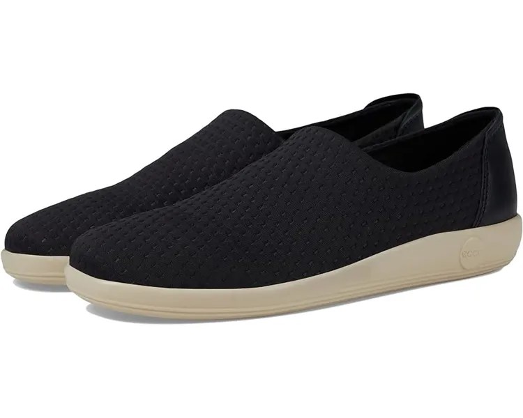 Кроссовки ECCO Soft 2.0 Slip-On Sneaker, цвет Black/Black