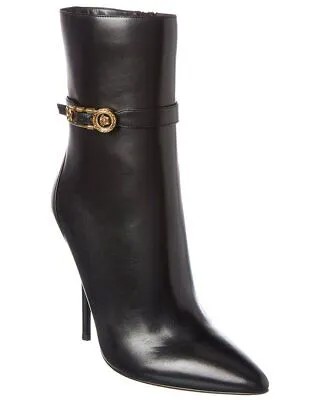 Женские кожаные ботинки Versace черные 40