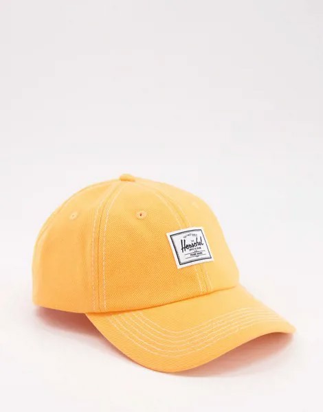 Оранжевая кепка из денима Herschel Supply Co. Sylas-Оранжевый цвет