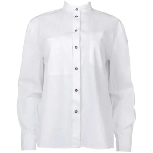 Рубашка  Tomas Maier, повседневный стиль, длинный рукав, однотонная, размер 44, белый