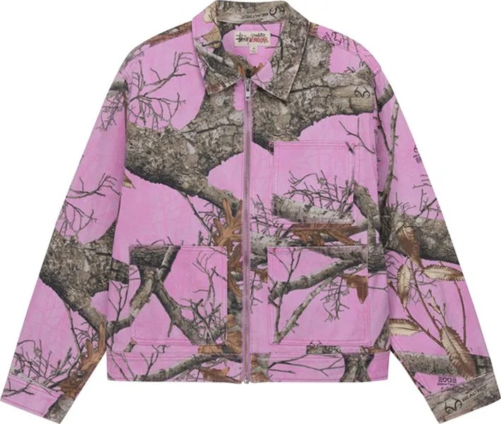 Куртка Stussy Realtree Edge Zip Work Jacket 'Pink', разноцветный