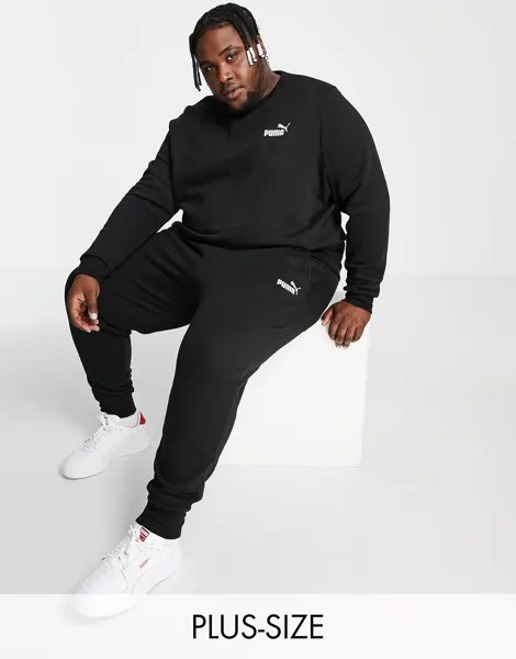 Черные джоггеры с небольшим логотипом Puma PLUS Essentials