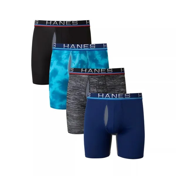 Мужские длинные боксеры Hanes Sport из 4 комплектов X-Temp Total Support Pouch