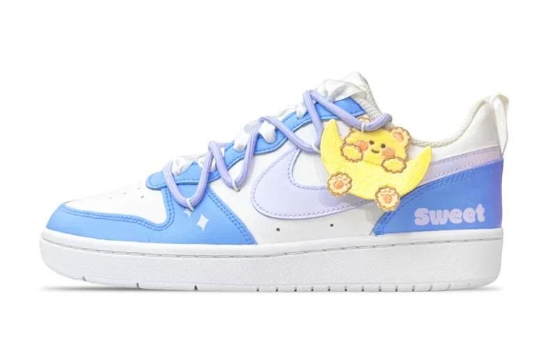Кроссовки Nike Court Borough Skateboarding Shoes Women's Low-top Purple, цвет Dodger Blue