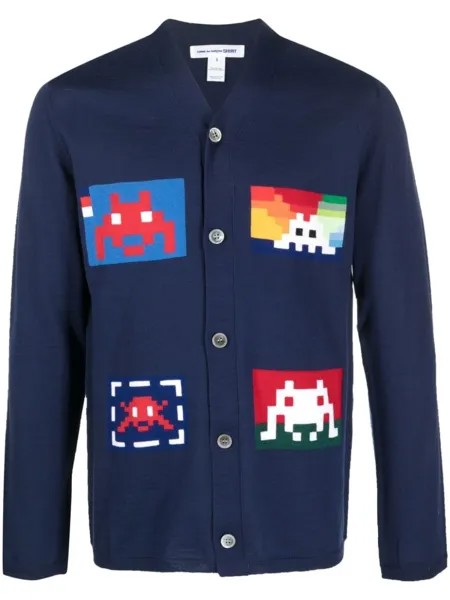 Comme Des Garçons Shirt кардиган с принтом, синий