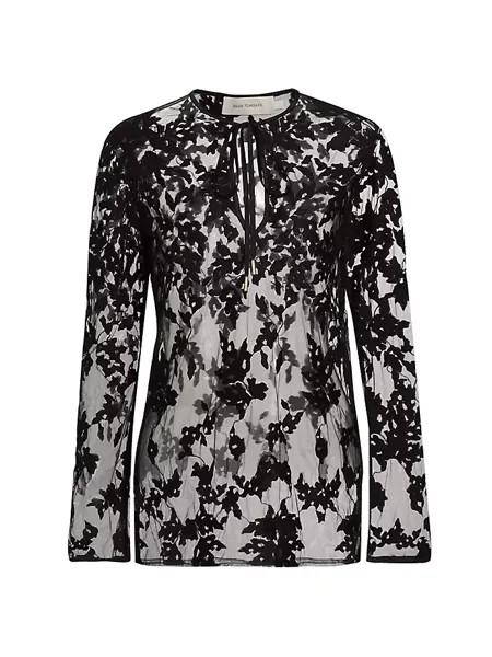 Полупрозрачная блузка Tosca с цветочным принтом Silvia Tcherassi, черный