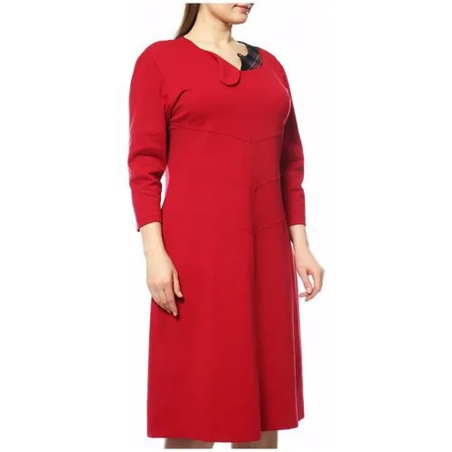 Платье Sally New York, в классическом стиле, полуприлегающее, макси, размер 52, красный