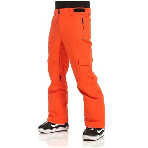 Горнолыжные брюки Rehall, мембрана, регулировка объема талии, утепленные, водонепроницаемые, размер L, оранжевый, красный