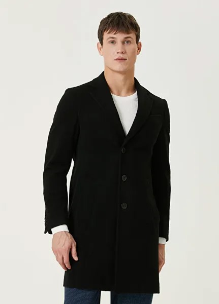 Черное шерстяное пальто Pal Zileri
